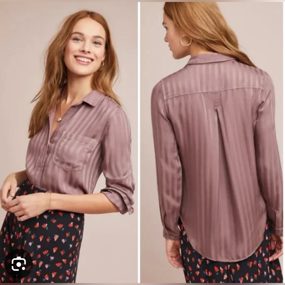 Anthropologie Cloth & Stone button down top in mauve size XS